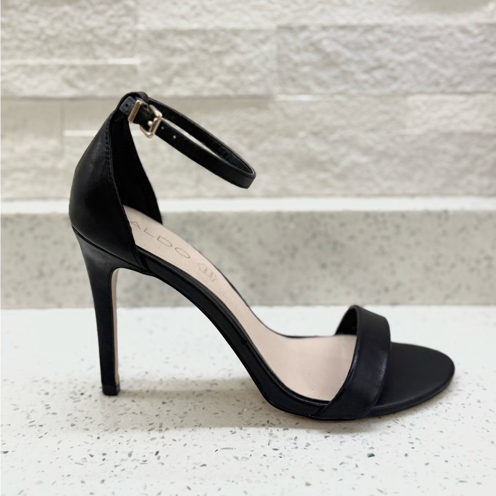 Aldo Strappy Black 4-inch Heeled Sandals